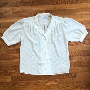 Vintage Zigzag Print Button Up